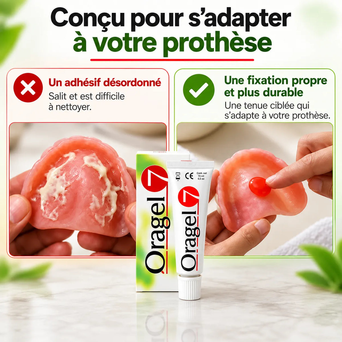 Oragel™ | Stoppe 100 % des glissements de prothèses dentaires – Maintien sûr toute la journée
