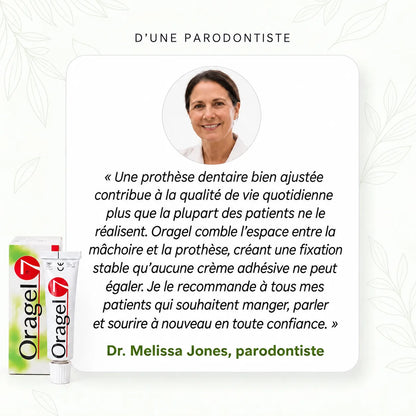 Oragel™ | Stoppe 100 % des glissements de prothèses dentaires – Maintien sûr toute la journée