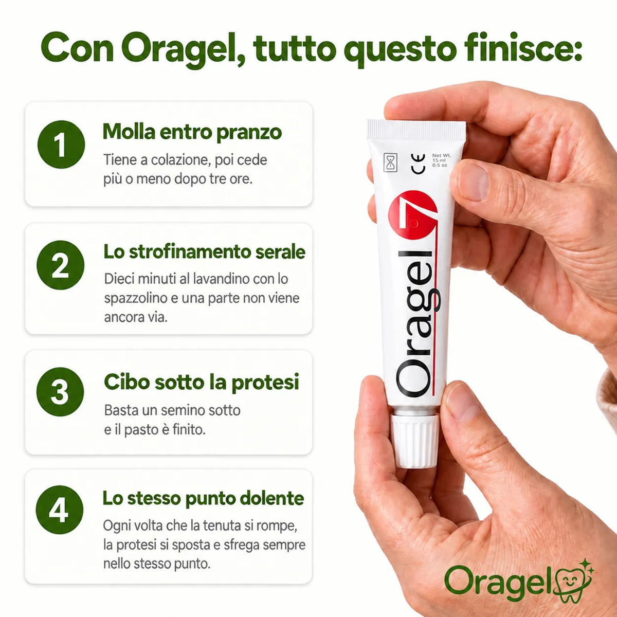 Oragel™ | Verhindert das Verrutschen von Zahnprothesen zu 100 % – Sicherer Halt den ganzen Tag